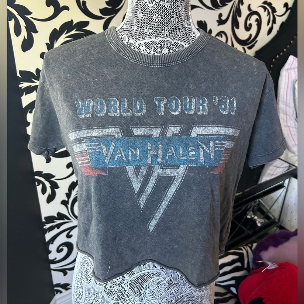 Van Halen cropped band tee shirt